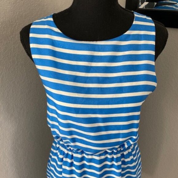 J CREW Blue White Striped Sleeveless Mini Dress Sz 8 - Picture 6 of 12